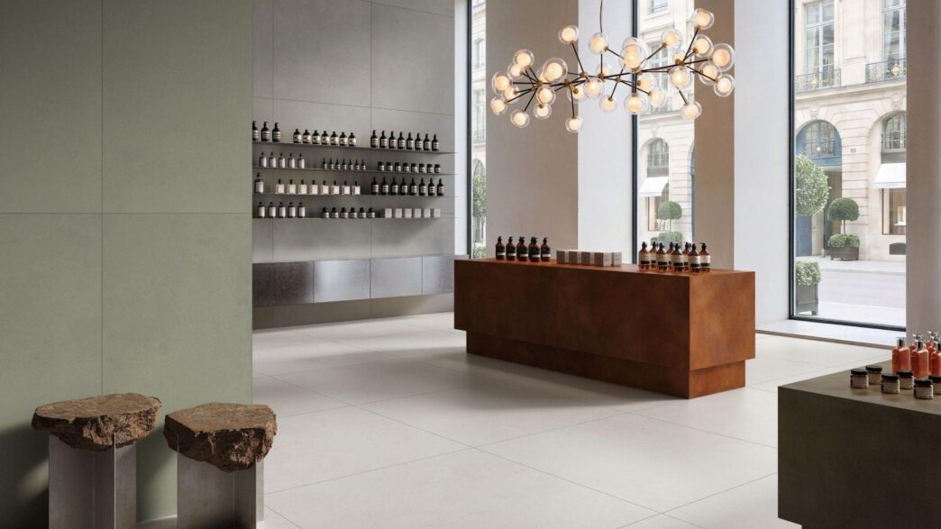 VitrA Tiles showroom interior with large-format tiles: Architects Meet The Code as VitrA Tiles Brings Material Intelligence to Cersaie 2026