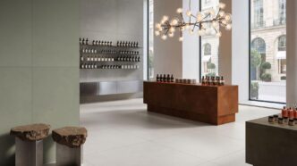 VitrA Tiles showroom interior with large-format tiles: Architects Meet The Code as VitrA Tiles Brings Material Intelligence to Cersaie 2026