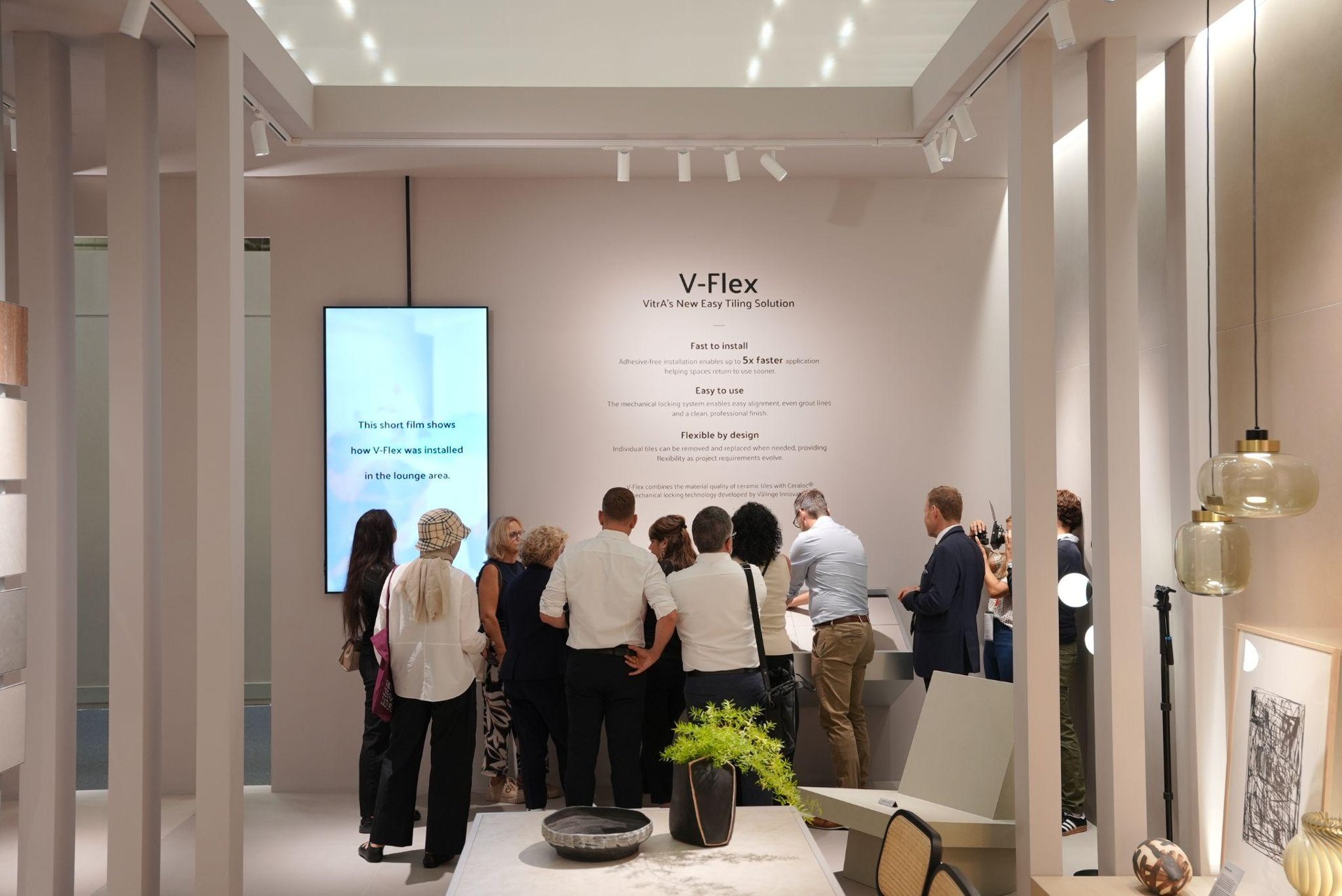 Visitors at the V-Flex installation display: Architects Meet The Code as VitrA Tiles Brings Material Intelligence to Cersaie 2026